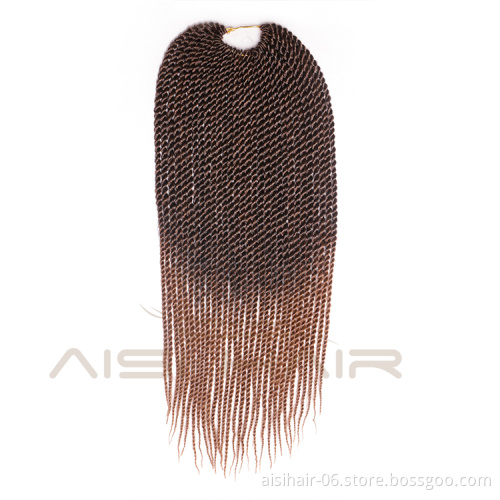 Aisi Hair Senegalese Twist Crochet Hair Ombre Brown Grey Purple Bug Synthetic Braiding Hair Extensions for Women